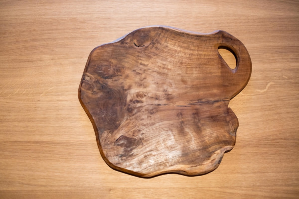 Teakholz-Tablett, Handmade, Unikat, Ø ca. 30-40 cm x 2 cm